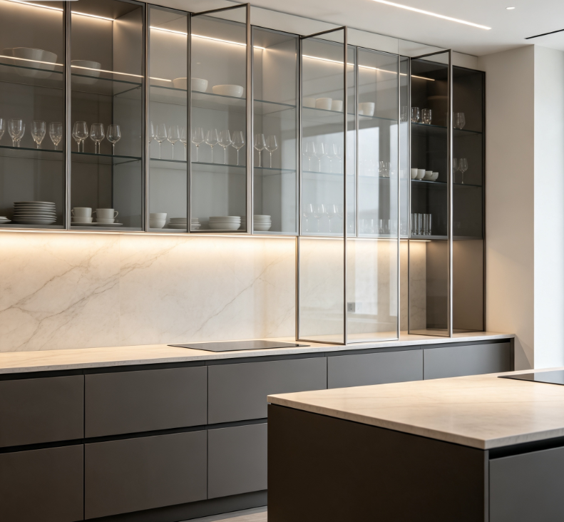 Glass Kitchen Cabinets