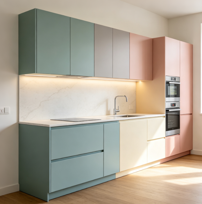 Colored Acrylic Kitchen Cabinets