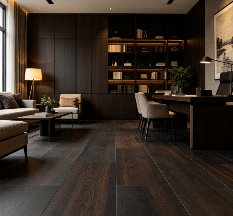 Dark Wood Effect Tiles