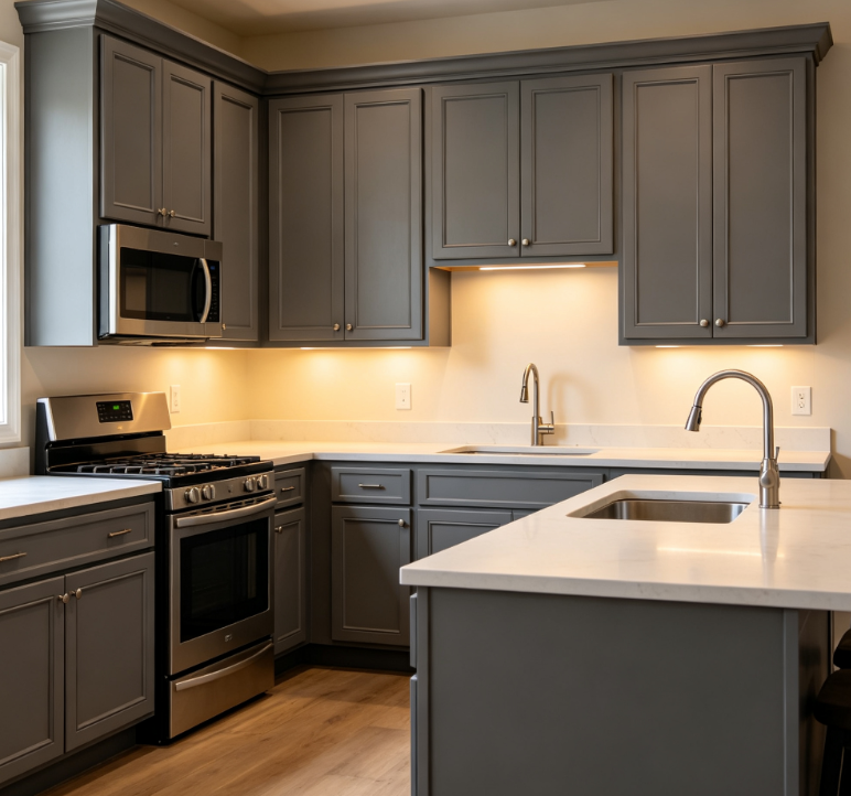 Gray Shaker Kitchen Cabinets