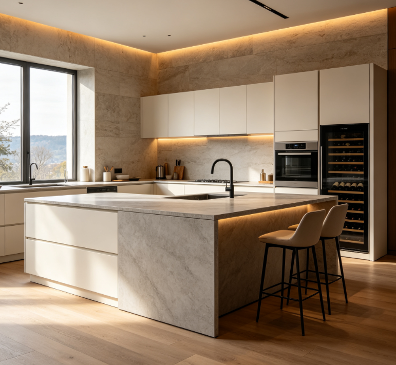 Luxury Peninsula Kitchen Cabinets