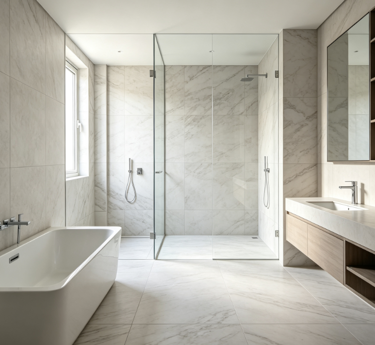 Marble Look Bathroom Tiles