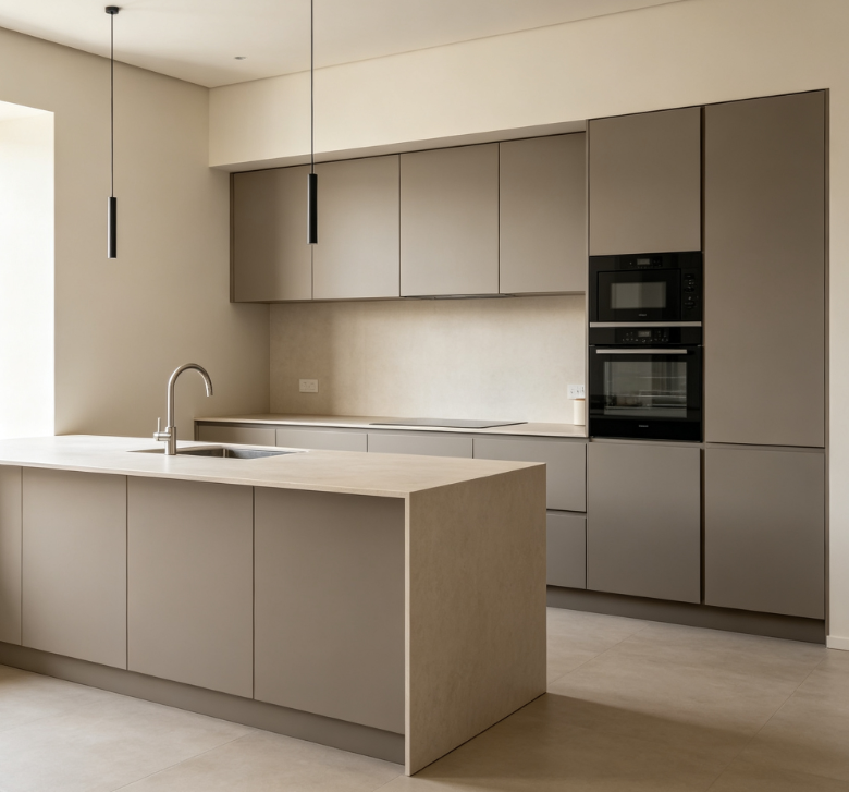 Matte Finish Modern Kitchen Cabinets