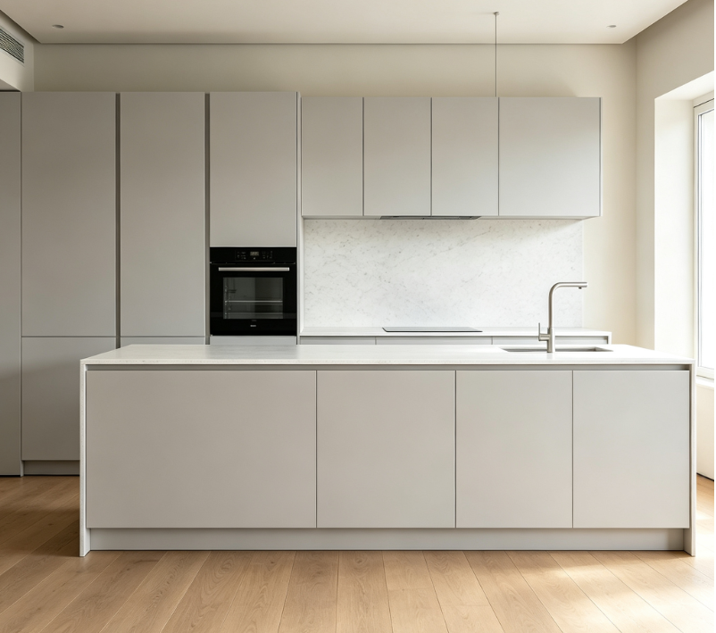 Matte Lacquer Kitchen Cabinets
