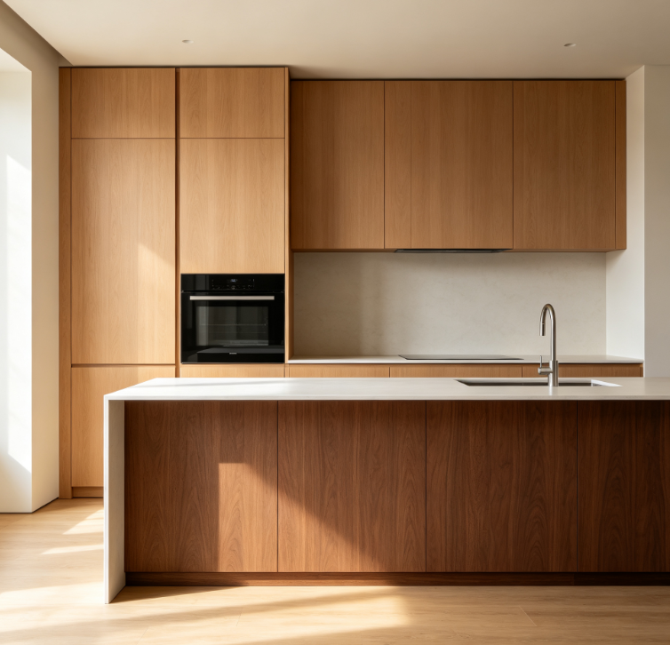 Matte Solid Wood Kitchen Cabinets