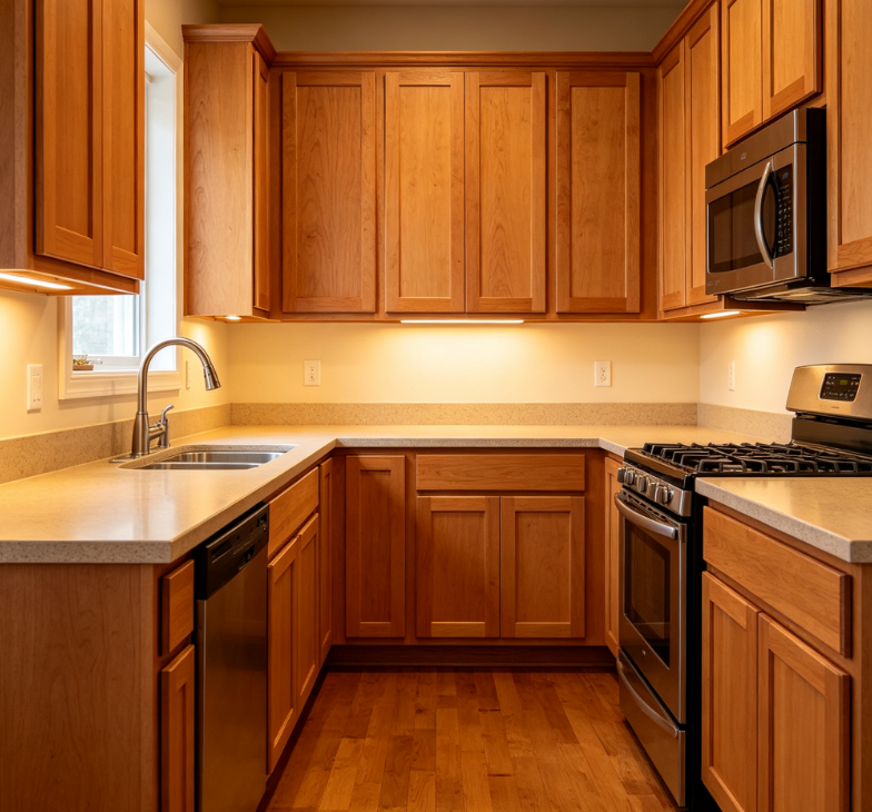 Natural Wood Shaker Kitchen Cabinets