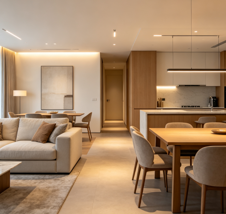 Open Concept Living Room Lighting