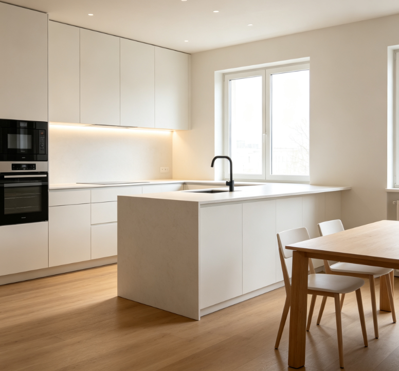 Open Kitchen With Island Integration