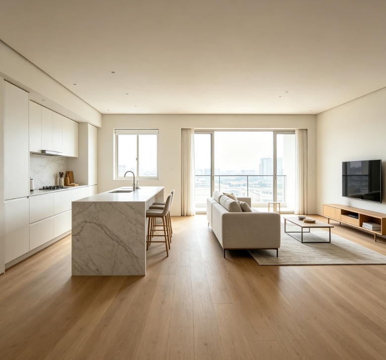 Open Plan Kitchen With Island