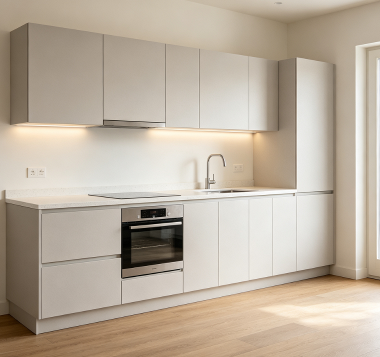 Pvc Laminated Kitchen Cabinets
