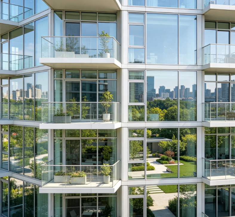 Residential Tower Curtain Windows