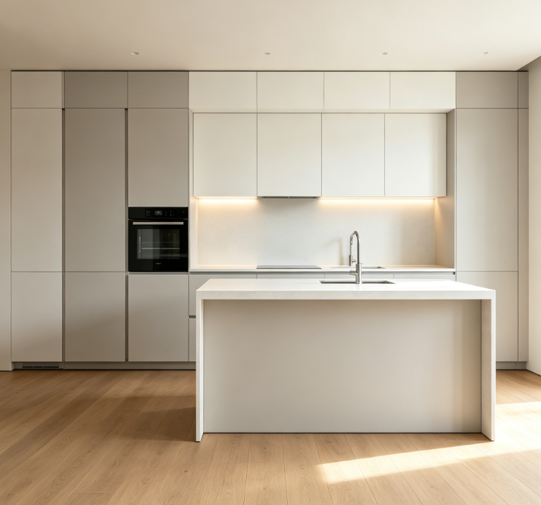 Seamless Handleless Lacquer Cabinets