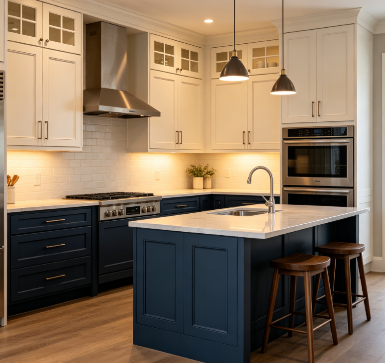 Two Tone Shaker Kitchen Cabinets