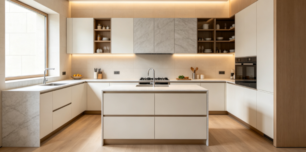 U Shaped Kitchen Cabinet