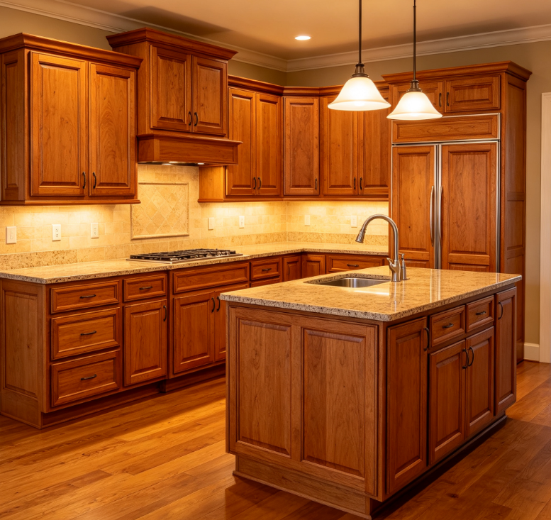 Warm Tone Kitchen Cabinets